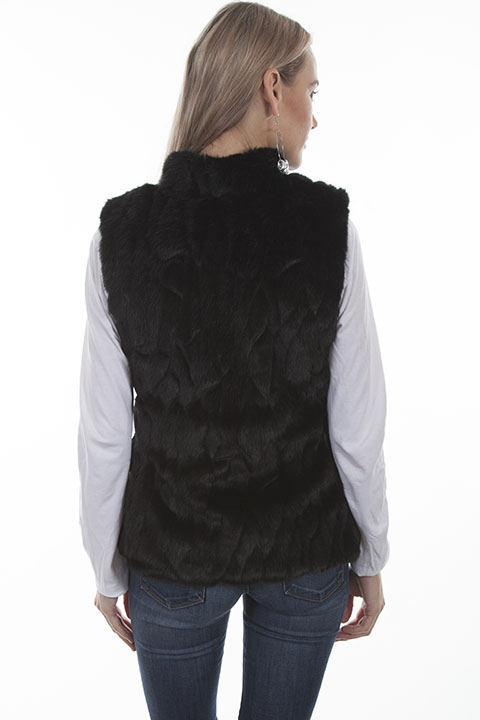(image for) Faux fur vest with stand up collar